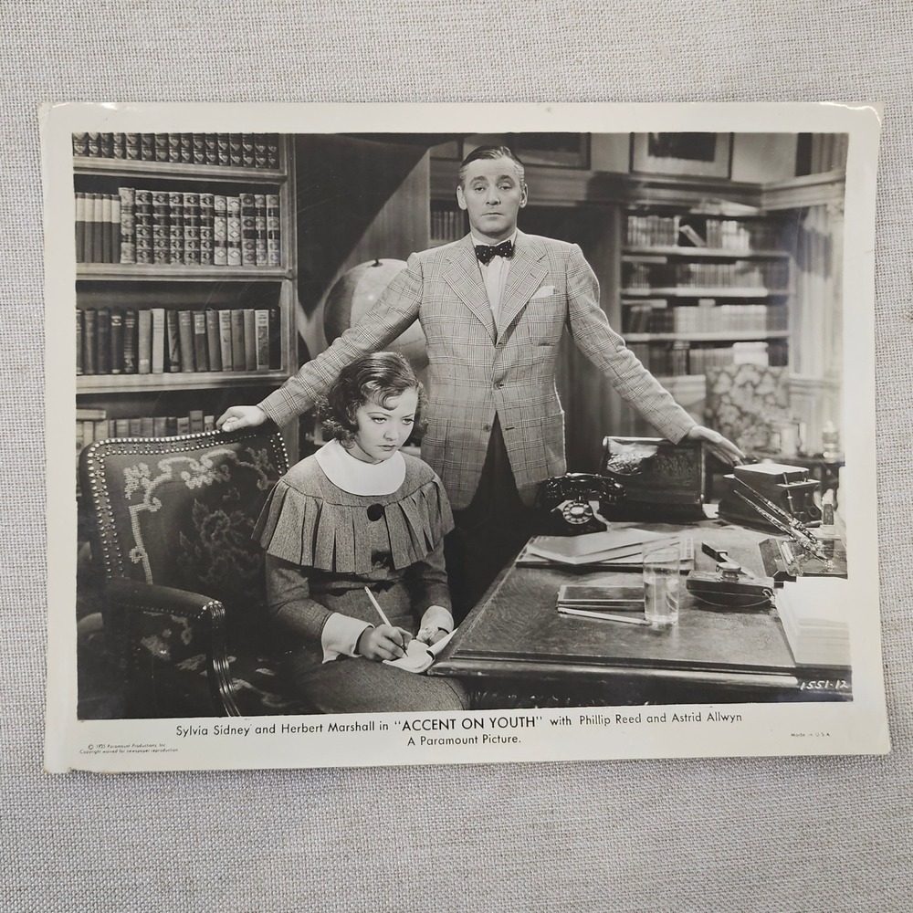 Paramount Accent on Youth Movie Still 1935 Sylvia Sidney Herbert‎ Marshall 8x10